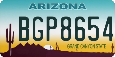 AZ license plate BGP8654