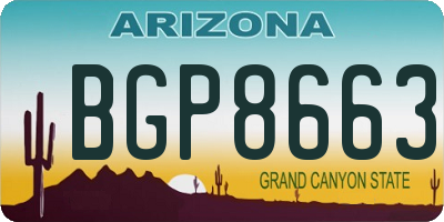 AZ license plate BGP8663