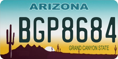 AZ license plate BGP8684