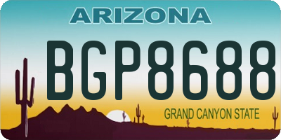 AZ license plate BGP8688