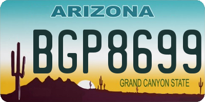 AZ license plate BGP8699