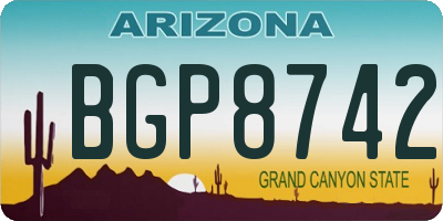 AZ license plate BGP8742