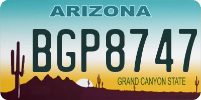 AZ license plate BGP8747