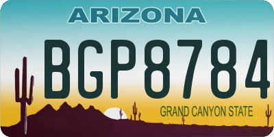 AZ license plate BGP8784