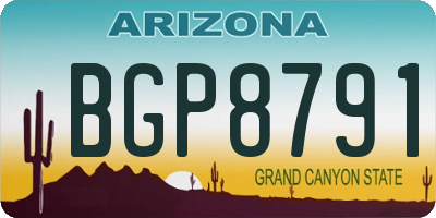 AZ license plate BGP8791