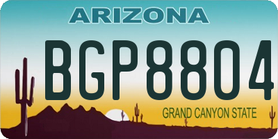 AZ license plate BGP8804