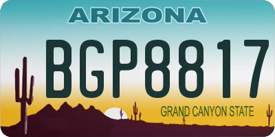 AZ license plate BGP8817