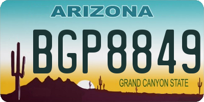 AZ license plate BGP8849