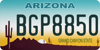 AZ license plate BGP8850