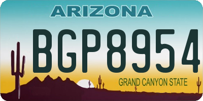 AZ license plate BGP8954