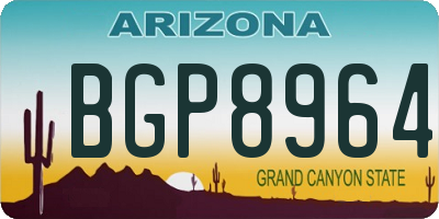 AZ license plate BGP8964