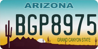 AZ license plate BGP8975