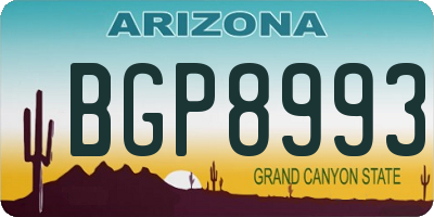AZ license plate BGP8993
