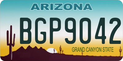 AZ license plate BGP9042
