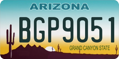 AZ license plate BGP9051