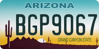 AZ license plate BGP9067