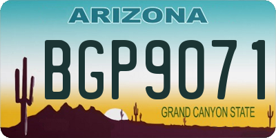 AZ license plate BGP9071