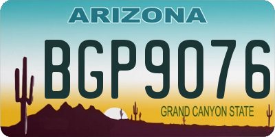 AZ license plate BGP9076