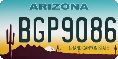 AZ license plate BGP9086