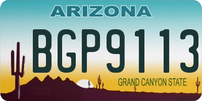 AZ license plate BGP9113
