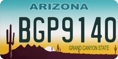 AZ license plate BGP9140