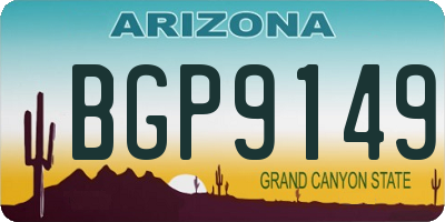 AZ license plate BGP9149