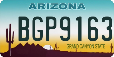 AZ license plate BGP9163