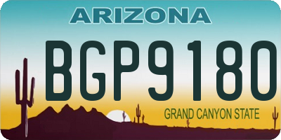 AZ license plate BGP9180
