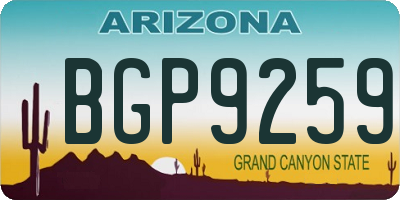 AZ license plate BGP9259