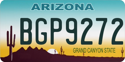 AZ license plate BGP9272
