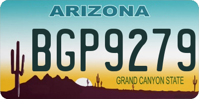 AZ license plate BGP9279