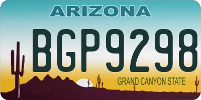 AZ license plate BGP9298