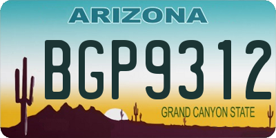 AZ license plate BGP9312
