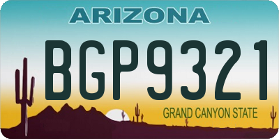 AZ license plate BGP9321