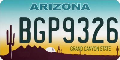 AZ license plate BGP9326