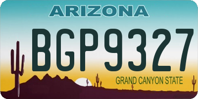 AZ license plate BGP9327