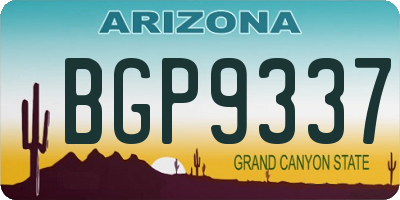 AZ license plate BGP9337