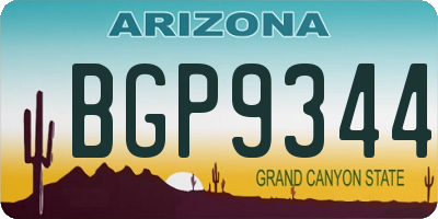 AZ license plate BGP9344