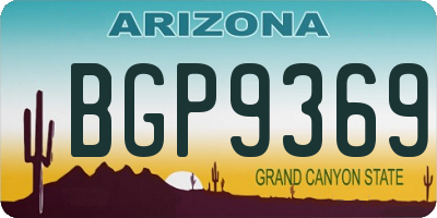 AZ license plate BGP9369