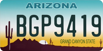 AZ license plate BGP9419