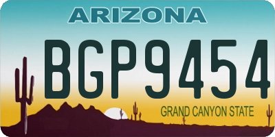 AZ license plate BGP9454