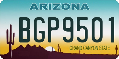AZ license plate BGP9501