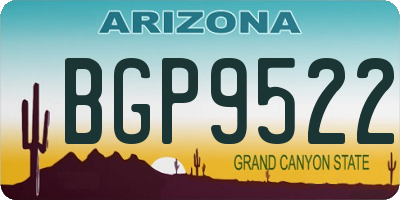 AZ license plate BGP9522