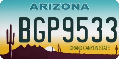 AZ license plate BGP9533