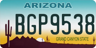AZ license plate BGP9538