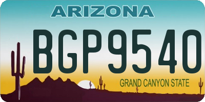 AZ license plate BGP9540