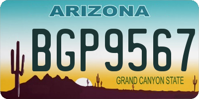 AZ license plate BGP9567