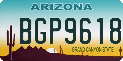 AZ license plate BGP9618