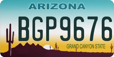 AZ license plate BGP9676