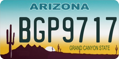 AZ license plate BGP9717